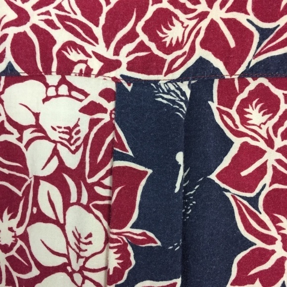 Vintage Hawaiian Surfer Shirt Mens XL Rayon Navy Red Cream Floral Light Weight - Picture 5 of 9